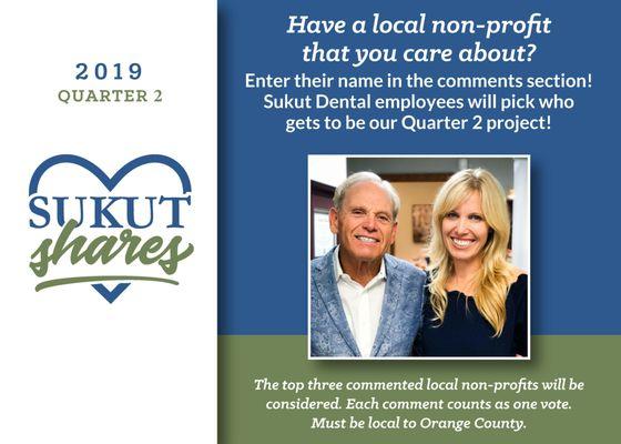 Sukut Shares is a quarterly campaign for nonprofits in our community.