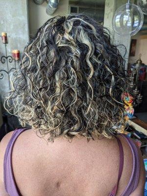 Marie created a beautiful way for my grey to incorporate into my hair while keeping my style and color current.