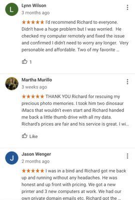 Reviews on Google