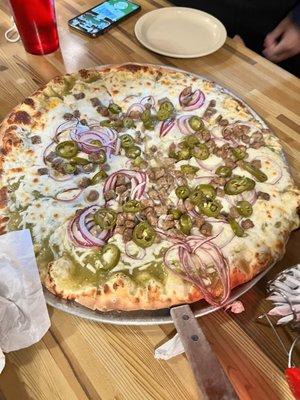 Chile verde pizza