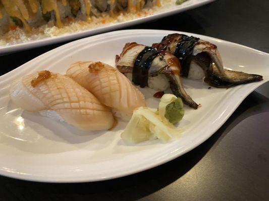 Escolar nigiri and Unagi Freshwater Eel