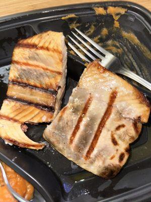 Wild Caught Grilled Salmon Power Plate with smudges