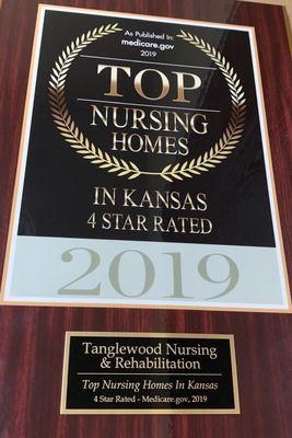 Tanglewood is proud to be named a "Top Nursing Home" in Kansas and a 4-star facility!