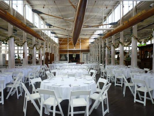 shot of the venue, set up for a wedding