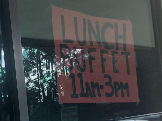 (2020, Dec) Lunch Buffet Hours