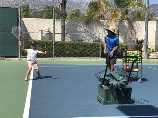 Coach Lee teaching the forehand.