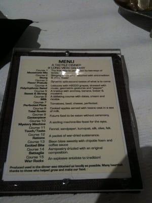 The menu