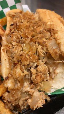 Half chicken cheesesteak