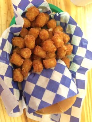 Bacon cheeseburger basket with tator tots