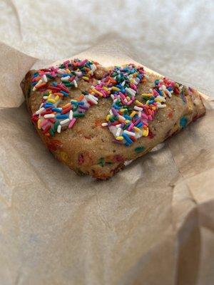 Scone with sprinkles