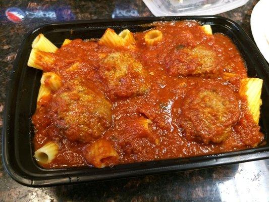 Ziti with meatballs