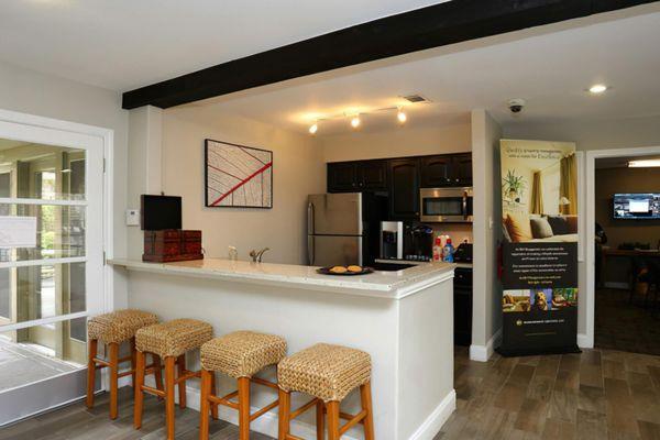 Community kitchen and dining area.