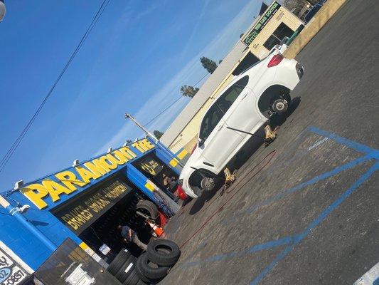 Changing car tires