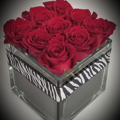 Modern Rose Cube...Custom designed at Angee's Flowers