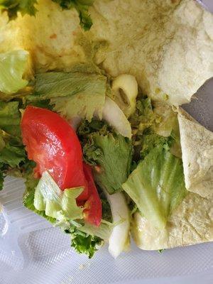 Vegetable wrap inside