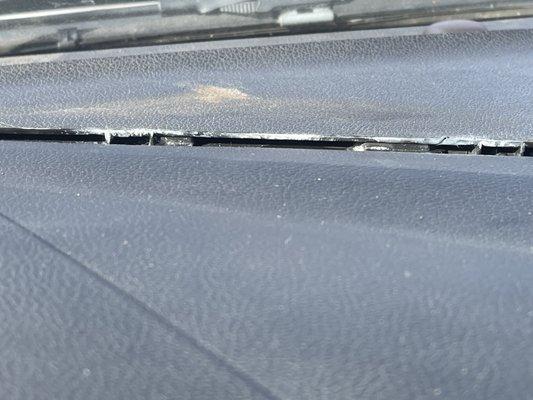 My cracked dashboard. They sawed it open.