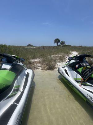 Parked at Shell Island after watching the dolphins