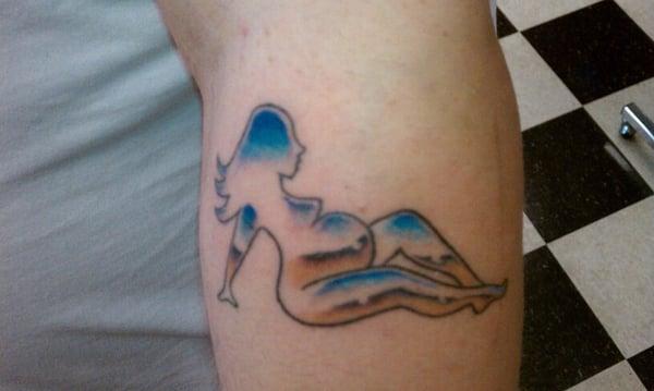 hubby's prego tat w/ color by Moon