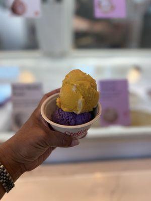 Ube Pandesal Ice Cream and Mango Sticky Rice Ice Cream