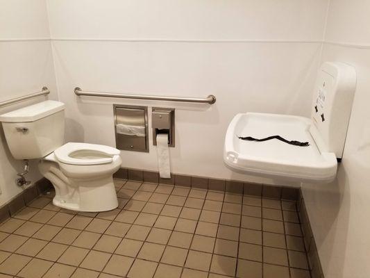 Chipotle - large bathroom has diaper changing station