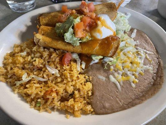 Lunch Chicken flautas.