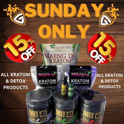 Summer Savings - Sunday Sale on all Kratom and Detox products!!!