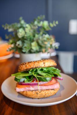 Bagel sandwiches on real NY bagels