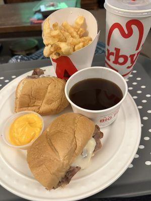 Classic French Dip & Swiss, Fries with Cheese Dip