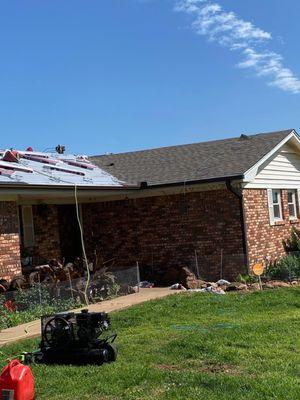 New roof being installed