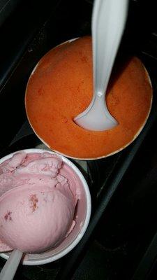 Mango-loco and strawberry ice cream!