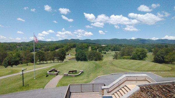 Butternut Creek Golf course. View from behind glass at the restaurant.