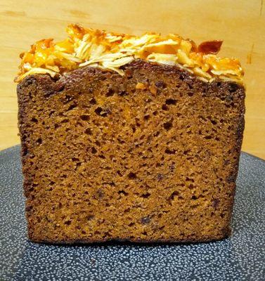 Banana date cake with toffee coconut topping