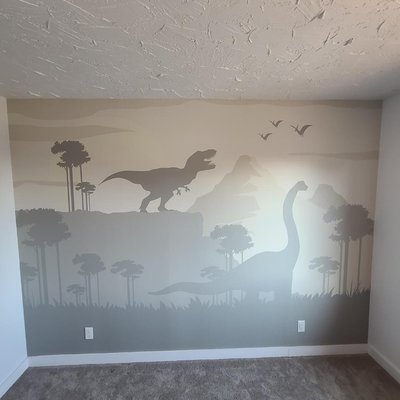 Bright wallpaper installation (wallpaper hanger) job