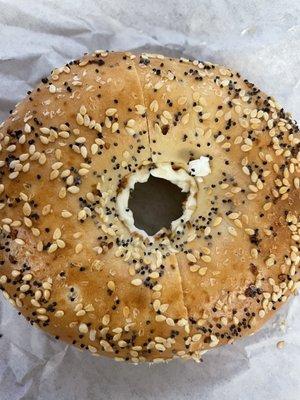 Everything Bagel with Cream Cheese Breakfast