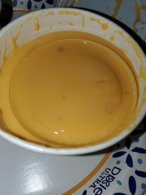 GROSS.  A lid and something black in my queso.