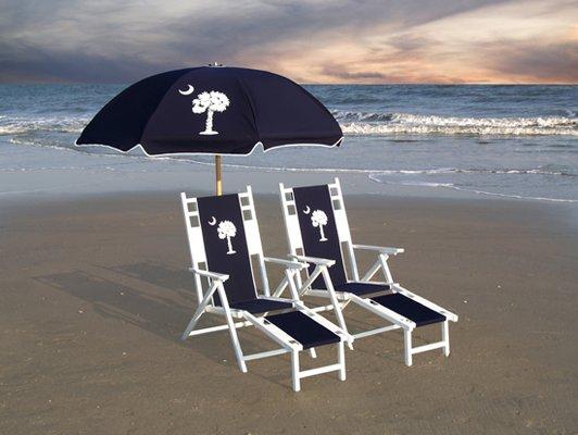 Lack's gorgeous Palmetto set.  Show State pride while making it easy for your friends and family to find you on the beach...