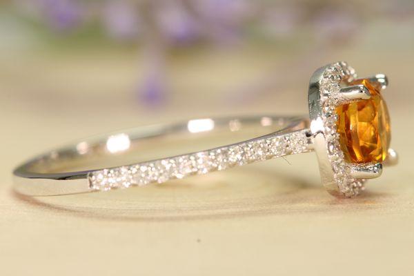 Citrine & Diamond Ring