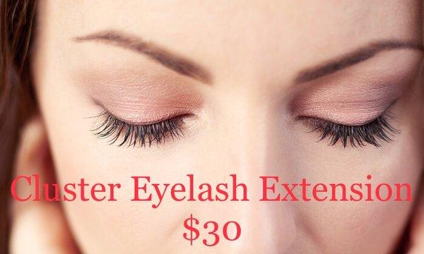 we do cluster eyelash extensions for $30