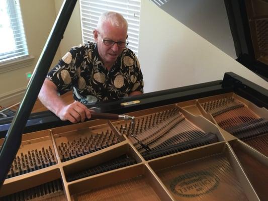 Tuning a grand piano