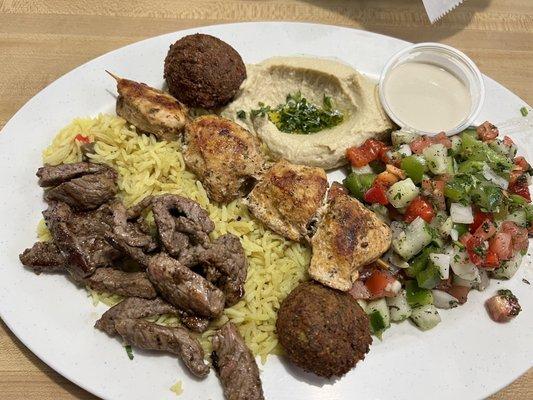 Combo #2 Beef Shawarma and Chicken Kabob