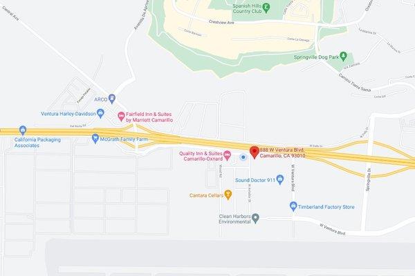 Closest highway exits include Springville Dr and Central Ave. You can find the office at the intersection of Aviador and W Ventura Blvd.