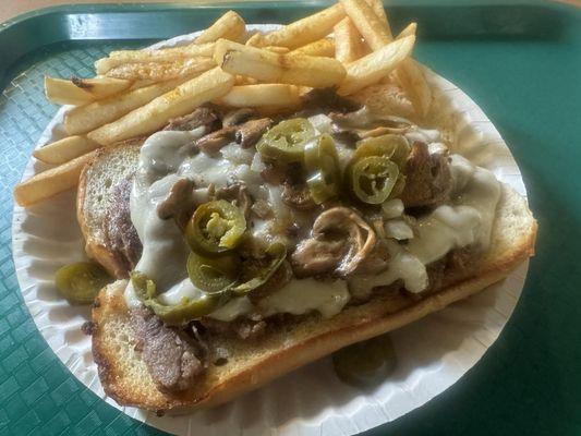 Cheesesteak Combo with Jalapenos.