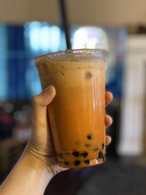 Delicious Thai Tea extra Boba from Stuffed Crepe