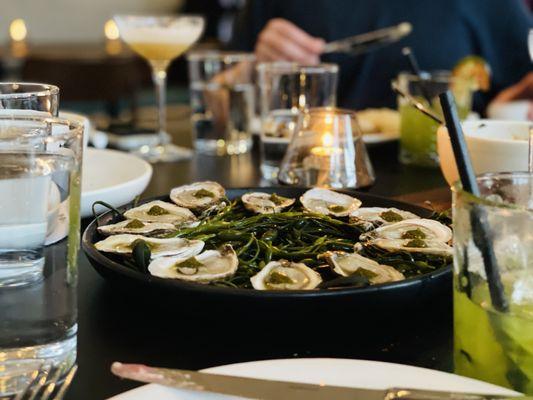 Amazing!!! Oysters with a ramp kimchi!