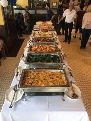 Lunch buffet for a corporate party buyout