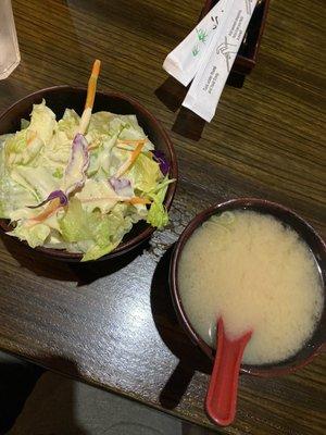 Miso Soup and Salad