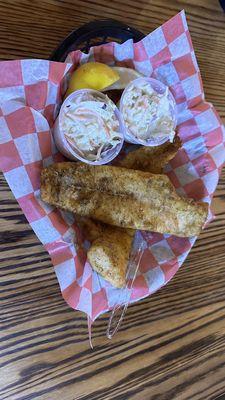 Haddock with two coleslaw's.