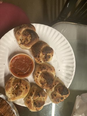 Burnt garlic knots