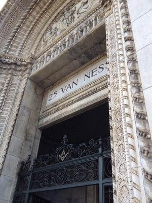 The Rent Board is on the 3rd floor of this building, a former Masonic temple.