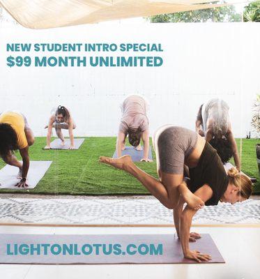 new student intro special $99 month unlimited